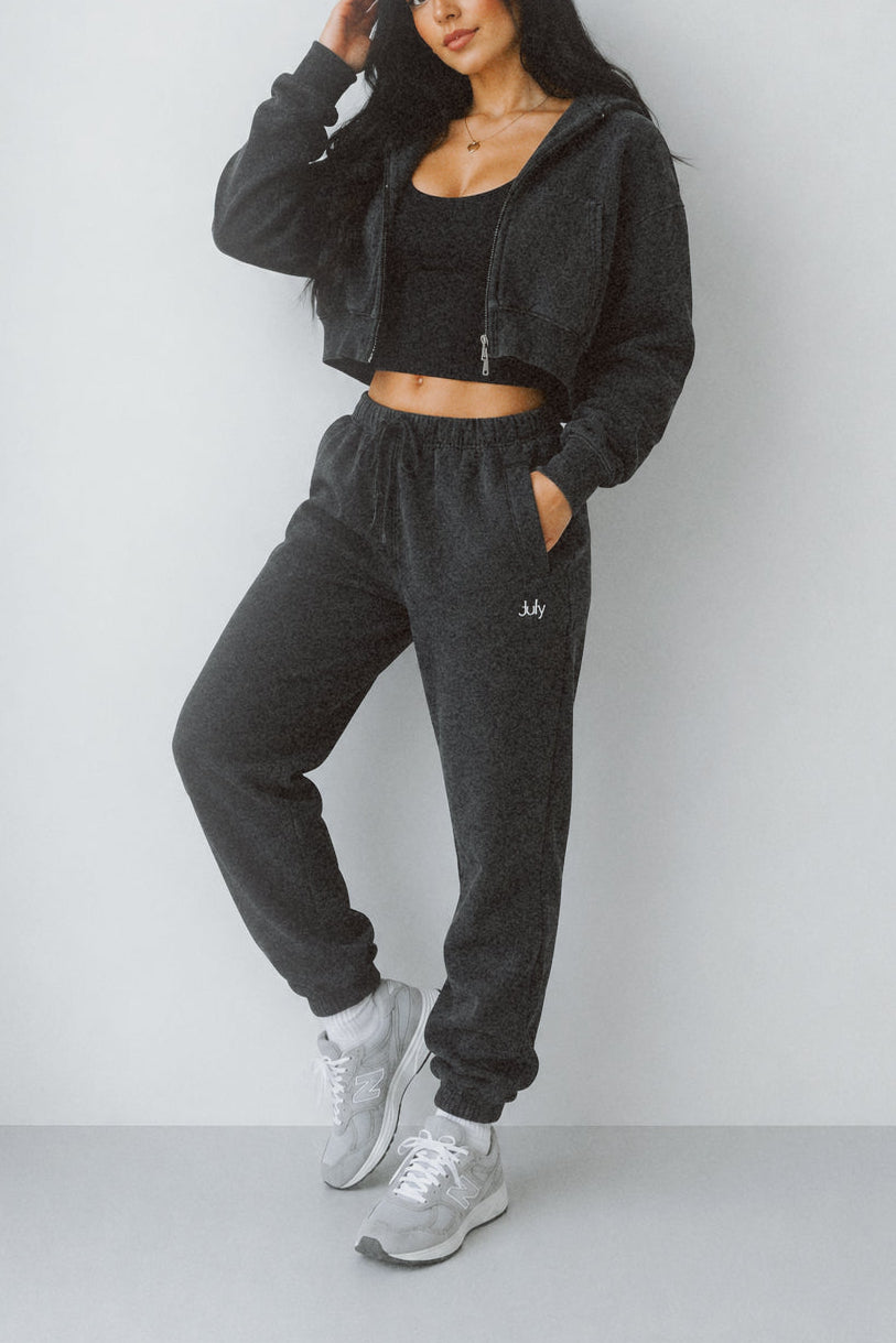 Heavyweight Vintage Fleece Cropped Zip Up Jacket