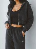Heavyweight Vintage Fleece Cropped Zip Up Jacket