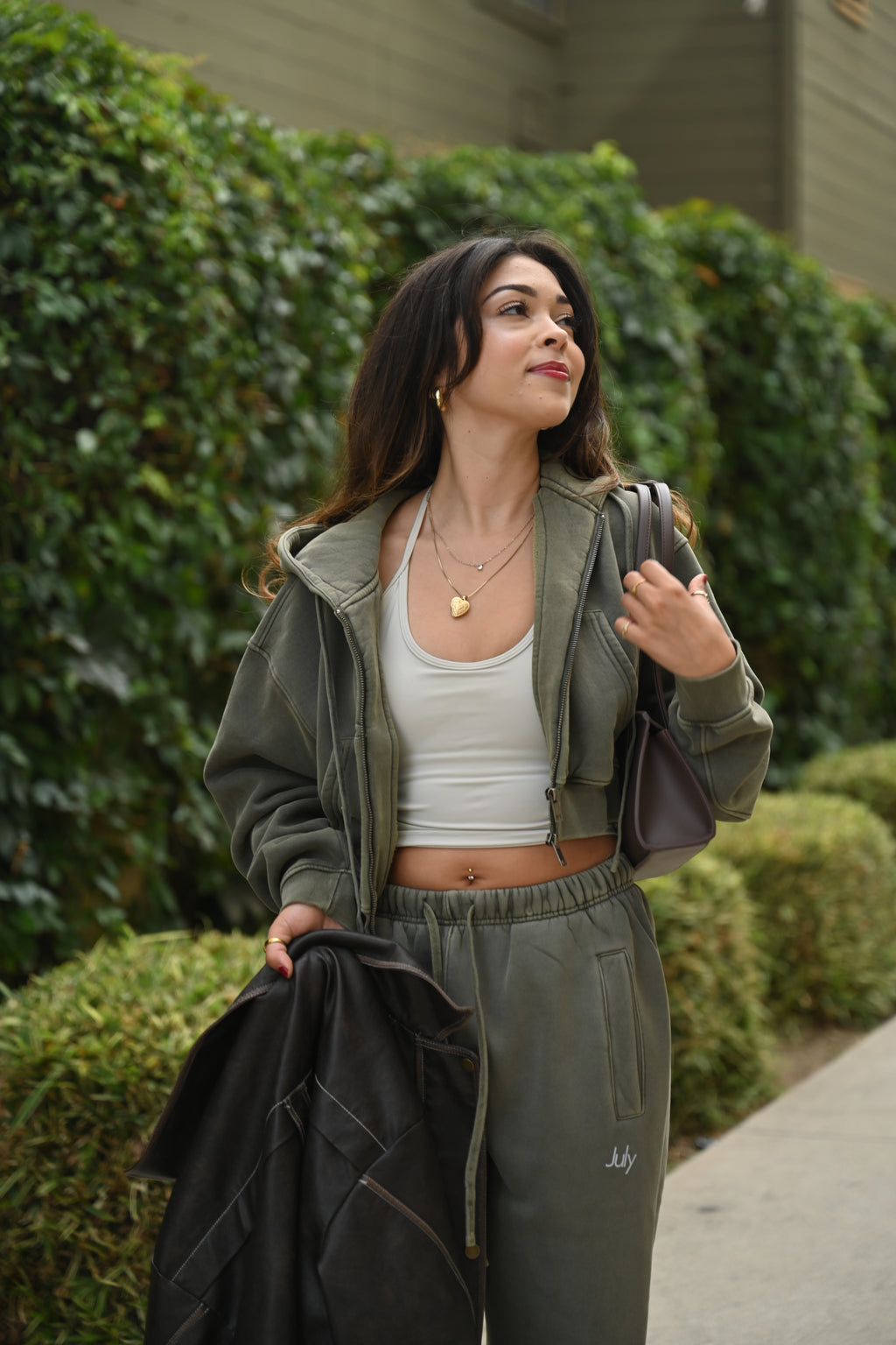 Heavy Vintage Fleece Cropped Zip Up Jacket — July Signature